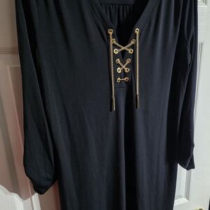 Michael Kors Black Tunic with Gold Accents